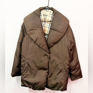 Burberry Down Puffer Jacket with Nova Check lining, Brown